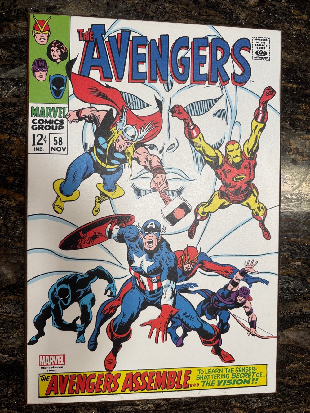 The Avengers Vintage Comic Book Cover Wooden - Classic Marvel Art